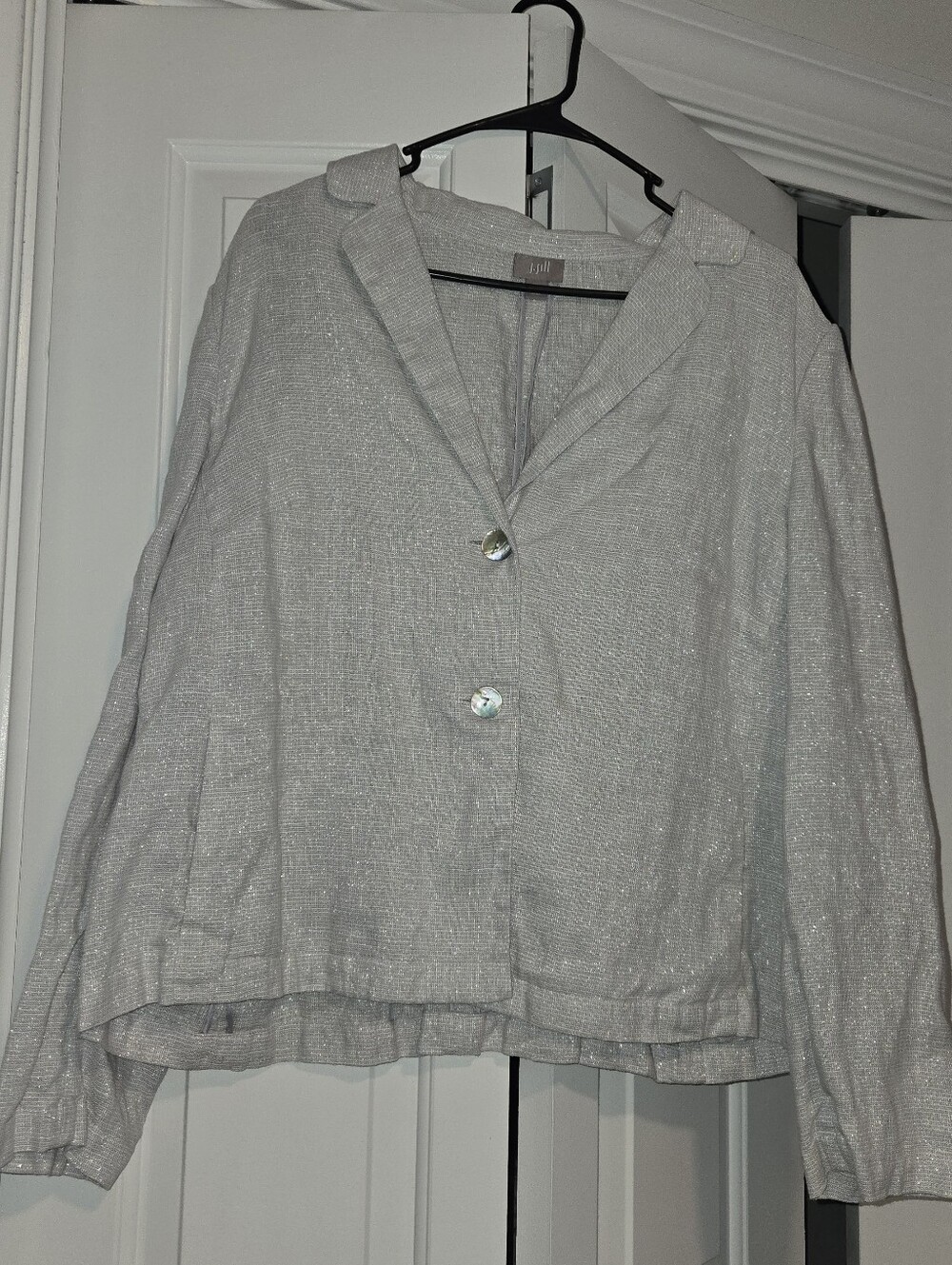 J. Jill Light Silver Sparkle Blazer